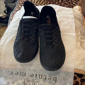 bernie mev. Men’s Black Woven Slip-On Loafer